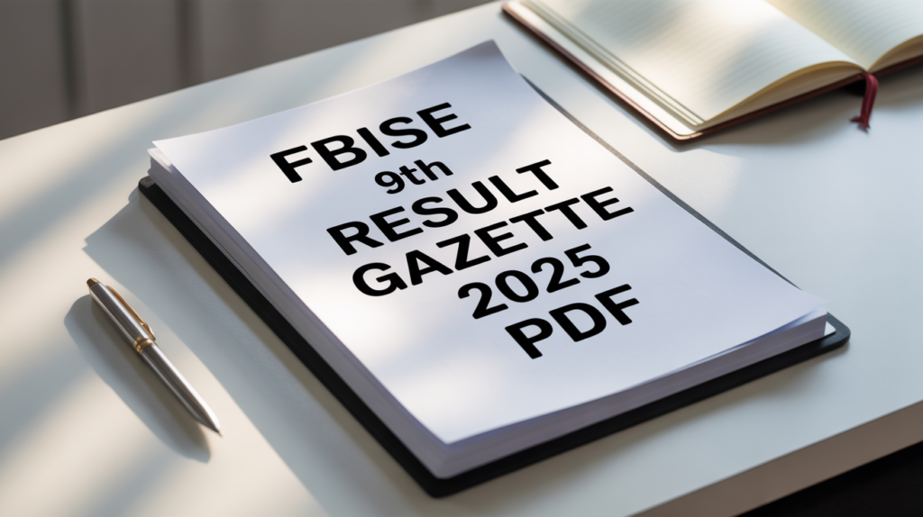 FBISE 9th Result Gazette 2025 PDF